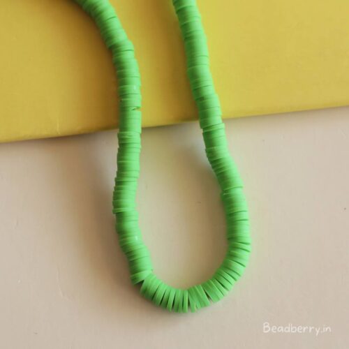 Neon Green Polymer Clay Fimo Beads-1 String