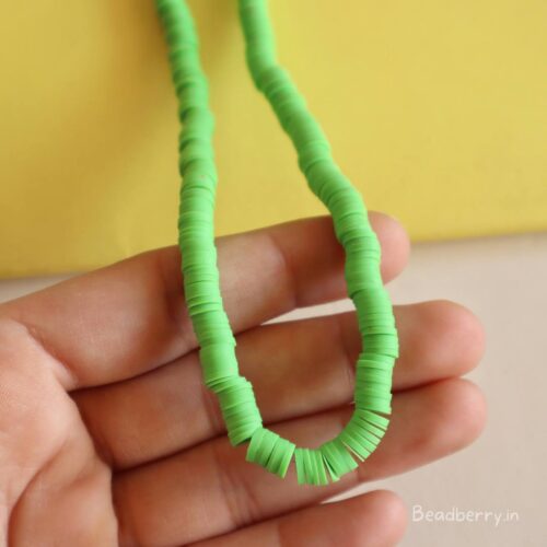 Neon Green Polymer Clay Fimo Beads-1 String