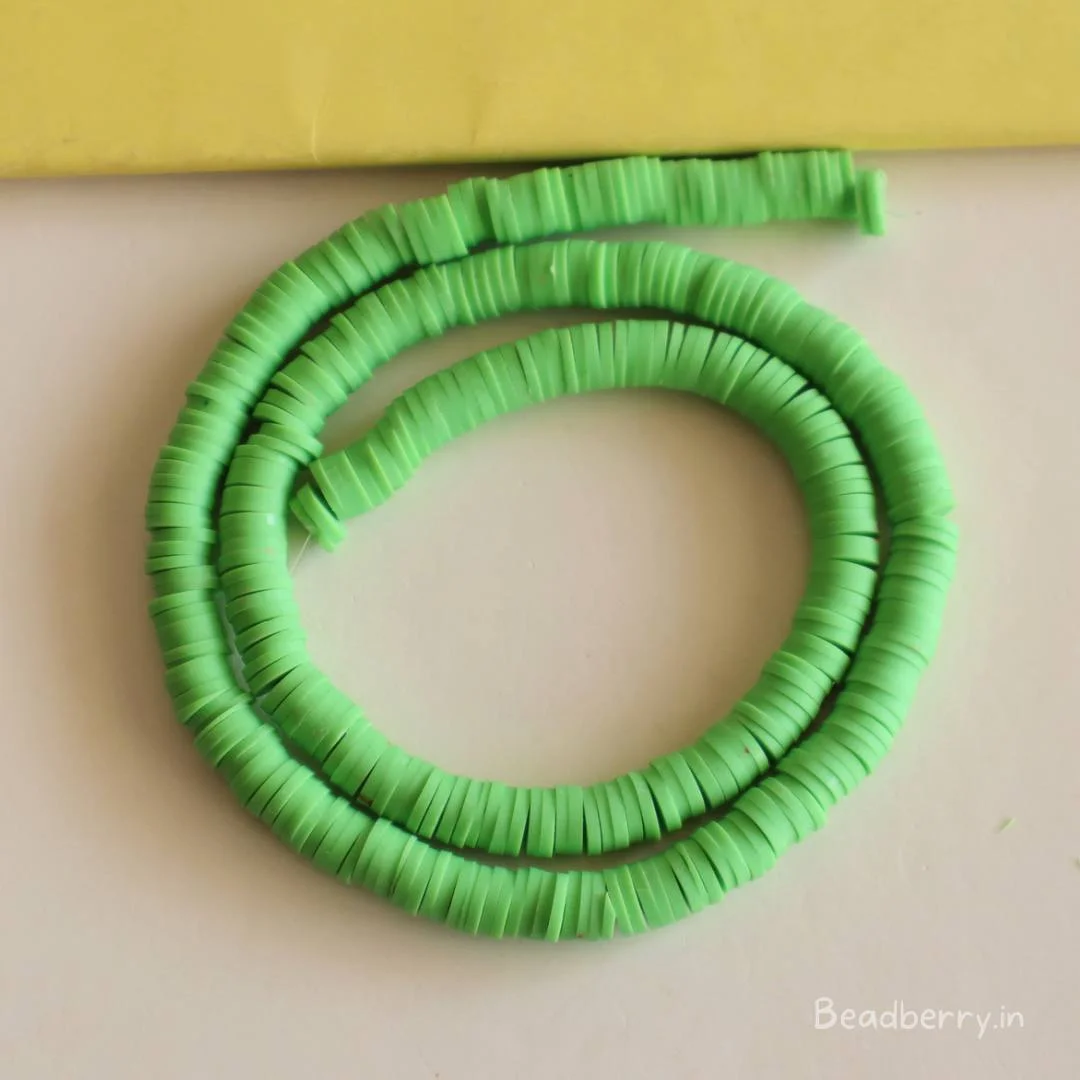 Neon Green Polymer Clay Fimo Beads-1 String