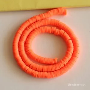 Neon Orange Polymer Clay Fimo Beads-1 String