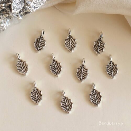 Silver Leafy Metal Charms (B)-50 Pcs