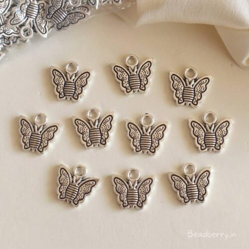 Silver Butterfly Metal Charms-15 Pcs