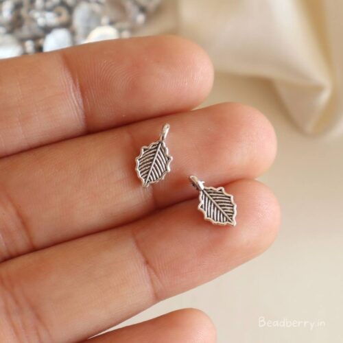 Silver Leafy Metal Charms (B)-50 Pcs