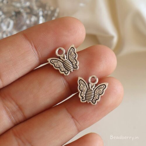 Silver Butterfly Metal Charms-15 Pcs