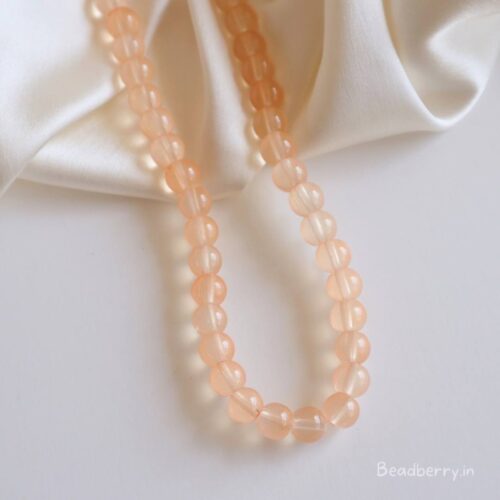 Light Orange Glass Beads | 1 String | Size: 8mm