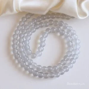 Transparent Grey Glass Beads