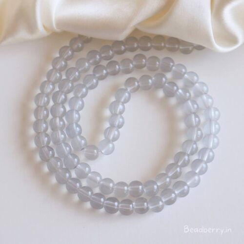 Transparent Grey Glass Beads