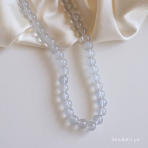 Transparent Grey Glass Beads