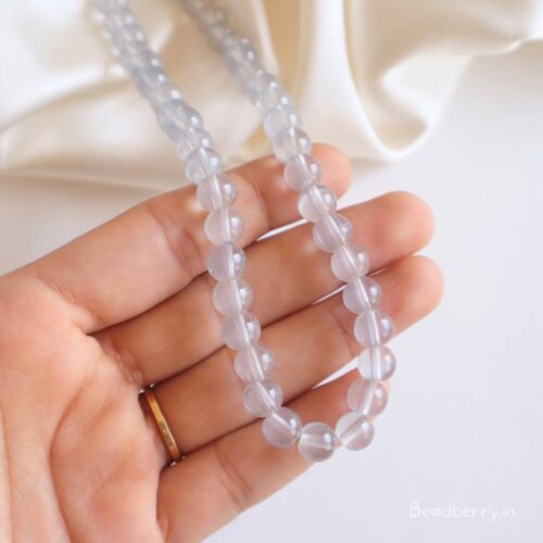 Transparent Grey Glass Beads