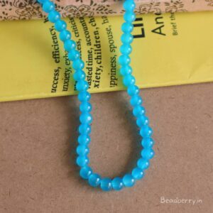 Blue Glass Beads | 1 String | Size: 6mm