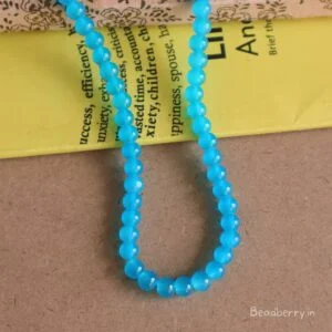 Blue Glass Beads | 1 String | Size: 6mm