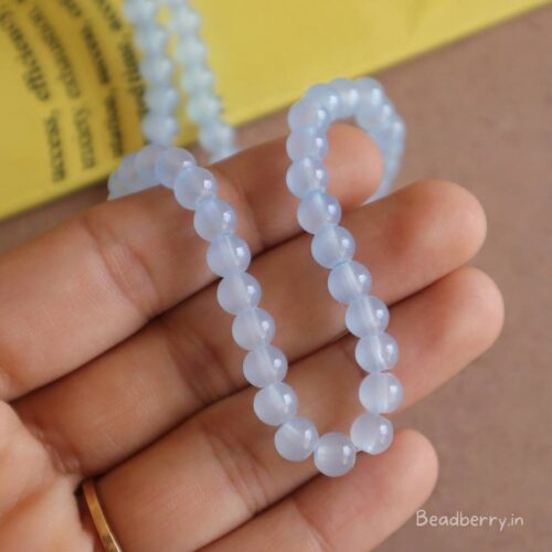 Light Baby Blue Glass Beads