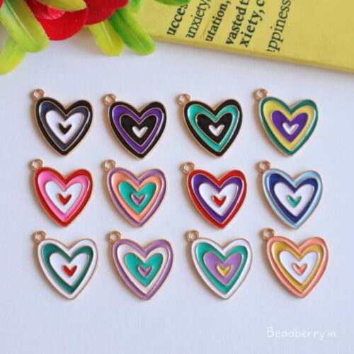 Heart In Heart Charms-Gold Plated