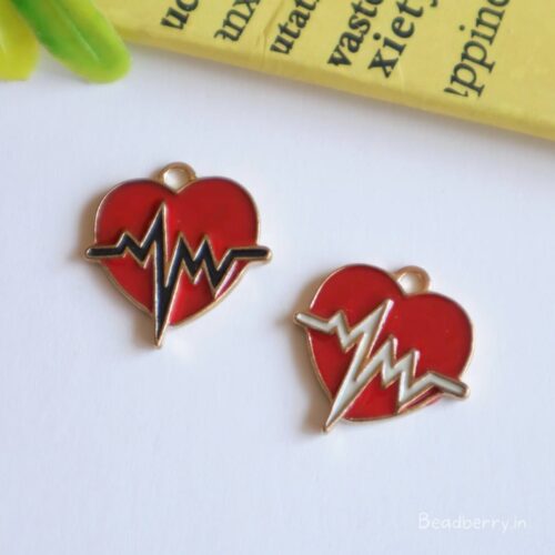 Heart with Engraved Heartbeat Charm