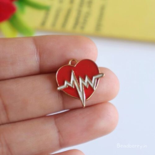 Heart with Engraved Heartbeat Charm