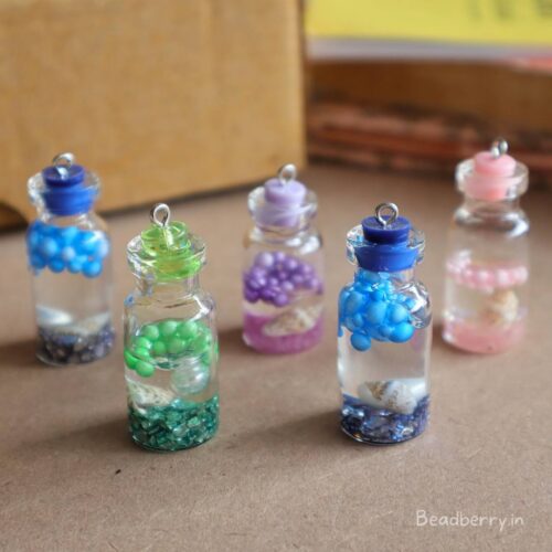 Transparent Glass Bottle Charms