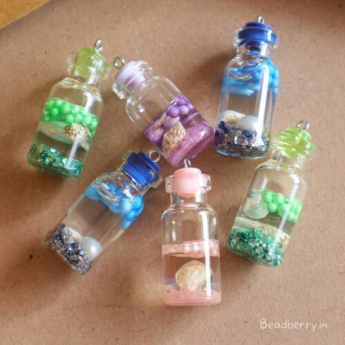 Transparent Glass Bottle Charms