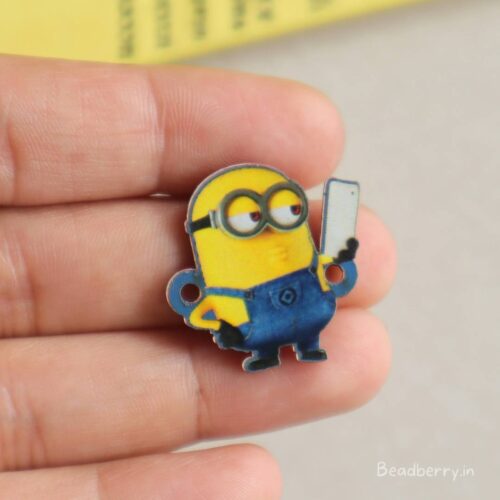 Minion Wooden Charm Connector-5 Pcs