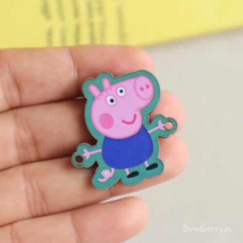 Peppa Pig Wooden Charm Connector-5 Pcs