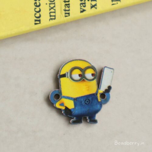 Minion Wooden Charm Connector-5 Pcs