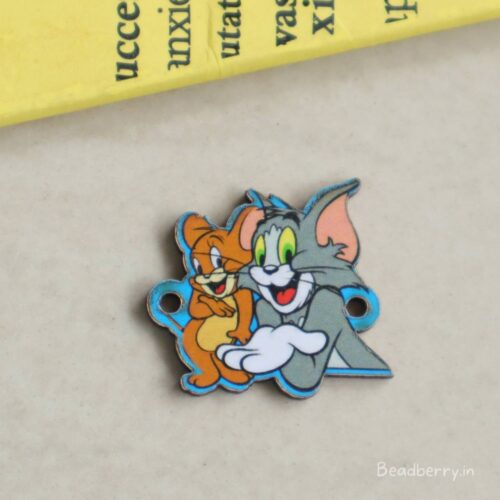 Tom & Jerry Wooden Charm Connector-5 Pcs