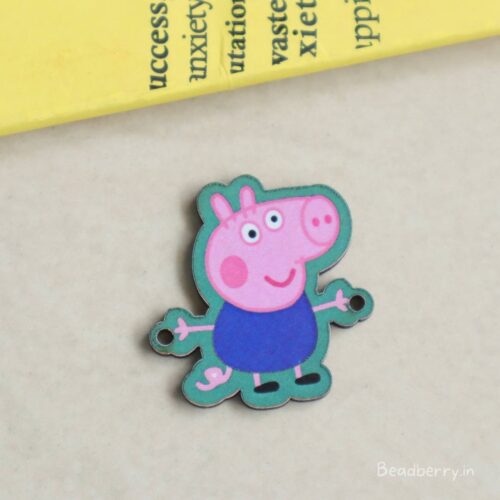 Peppa Pig Wooden Charm Connector-5 Pcs