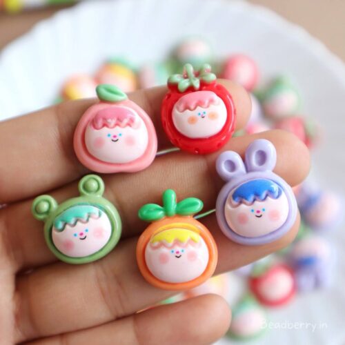 Assorted Cartoon Beads-Miniature | No Hole | 5 Pcs