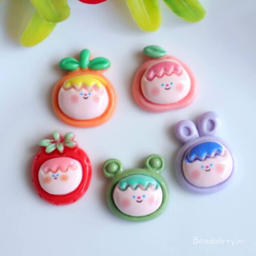 Assorted Cartoon Beads-Miniature | No Hole | 5 Pcs