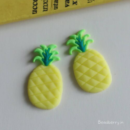 Silicone/Rubber Pineapple Fruit Slice Patches-4 Pcs