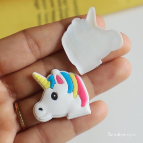 Silicone/Rubber Unicorn Face Patches-4 Pcs