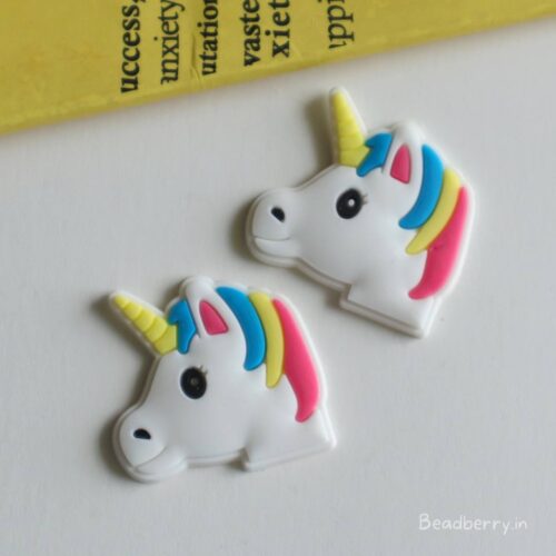 Silicone/Rubber Unicorn Face Patches-4 Pcs