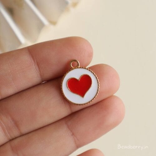 Heart In Circle Charms