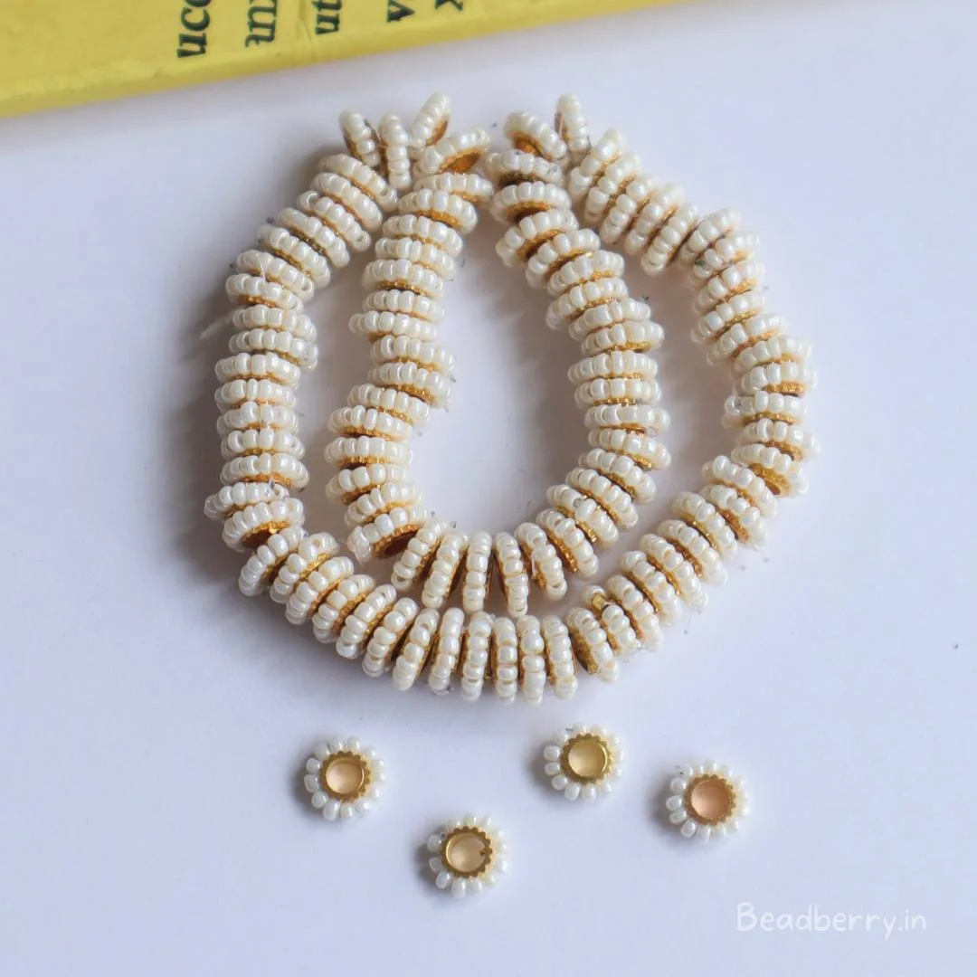Pearl Chakri Ring Beads for Rakhi bracelets Pcs