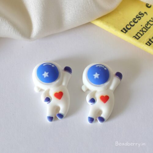 Cute Astronaut Beads-Miniature | No Hole | 2 Pcs