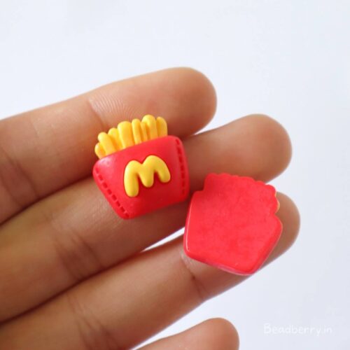 French Fries Beads-Miniature | No Hole | 5 Pcs