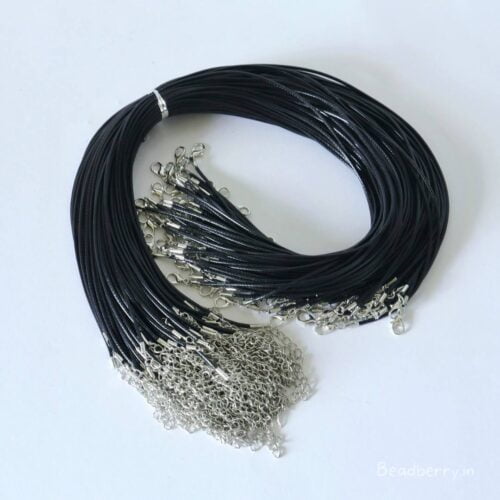 Black Necklace Leather Cords with Lobster Lock