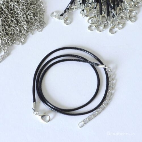 Black Necklace Leather Cords with Lobster Lock