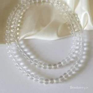 Transparent Glass Beads | 1 String | Size: 8mm