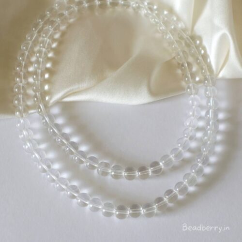 Transparent Glass Beads | 1 String | Size: 8mm