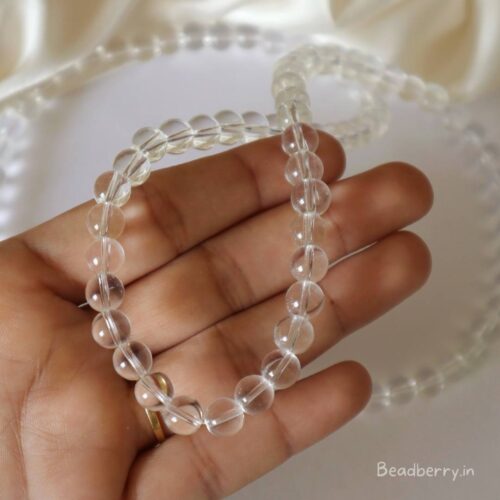 Transparent Glass Beads | 1 String | Size: 8mm