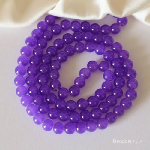 Indigo Glass Beads | 1 String | Size: 8mm