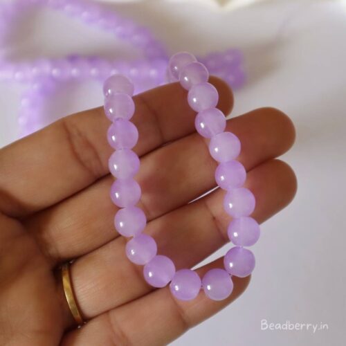 Lavender Glass Beads | 1 String | Size: 8mm