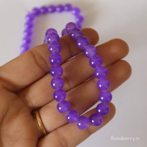 Indigo Glass Beads | 1 String | Size: 8mm