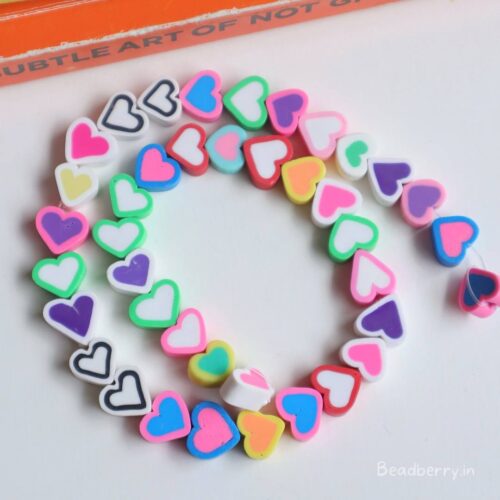 Assorted Heart Polymer Fimo Beads