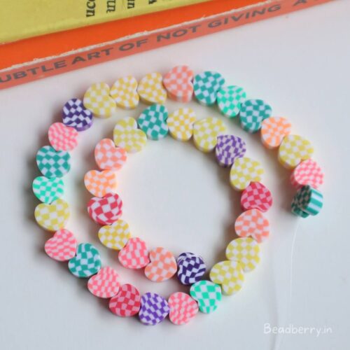 Designer Heart Polymer Fimo Beads