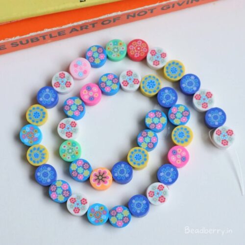 Round Flower Polymer Fimo Beads