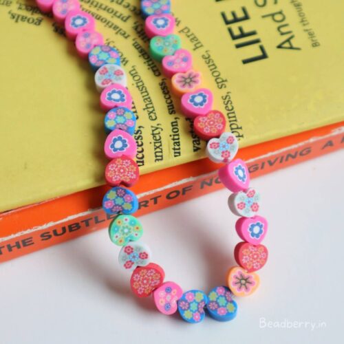 Heart Flower Polymer Fimo Beads