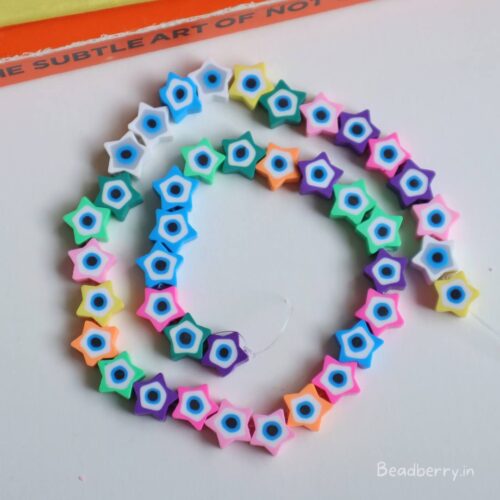 Evil Eye Star Polymer Fimo Beads