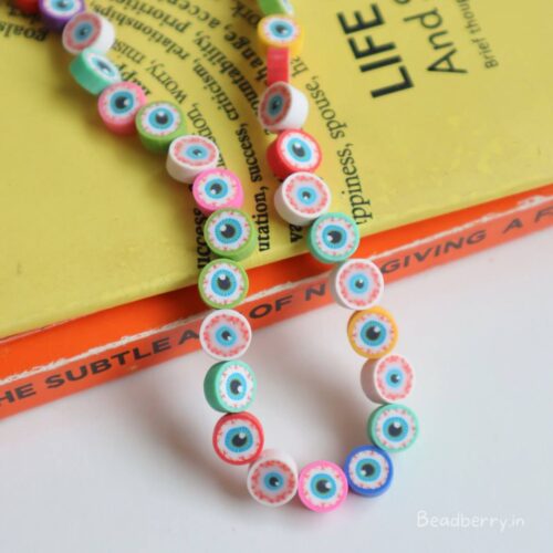 Colorful Round Evil Eye Polymer Fimo Beads