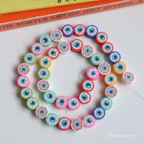 Colorful Round Evil Eye Polymer Fimo Beads